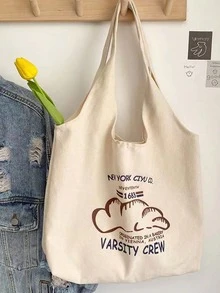2件客製化照片設計中性肩背包，情人節禮物，時尚獨特輕量，適合企業客製化、辦公通勤、購物休閒、學校收納、旅行搭配及生活場景，個性化禮物 - 米色 - 查看 3