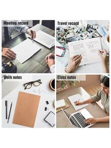 5.1 X 3.5 Inch Kraft Paper Notebook, 22 Pages, Blank Pages, Suitable For Sketching, Travel Journals And Office Supplies, Single Or 5-Pack Available, Back To School Season - Multicolor - View 4