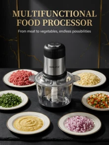 3升不锈钢电动绞肉机，配备4个锋利刀片，可绞碎肉类、蔬菜、水果和坚果。SOKANY - 日規A型插(100V) - 查看 6