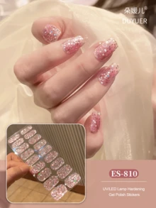 20 miếng dán móng tay gel bán khô (kiểu Pháp cổ điển - L) màu trắng, đầu móng kiểu Pháp, miếng dán móng tay gel chất lượng salon cần đèn UV, móng bền lâu. - Nhiều màu - Xem 8