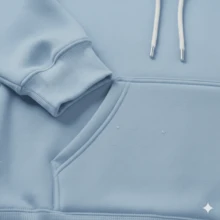 Unisex Kangaroo Hoodie, Basic Cold Weather Sweatshirt, Flannel Jacket For Men And Women, Cotton Print, Brooklyn Fabric, Drawstring, Pocket, School/Winter - 淺藍色 - 查看 5