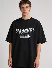 Seahawks  Short Sleeve Graphic T-Shirt, Seattle NFC West Football Fan Shirt, Unisex Cotton Breathable Casual Wear, Game Day Tailgating For Men Women - black4 - 查看 2