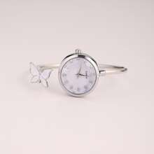 女士蝴蝶表带手链腕表，时尚白色表盘搭配白色蝴蝶图案，可调节表带，石英表，适合作为送给女朋友、情人节、七夕节的礼物 - 金色 - 查看 10