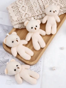 5pcs Plush Big Head Teddy Bear Cute Bear Plush Doll, Bear Pendant Doll Gift, Suitable For Boyfriend, Valentine's Day Gift, Birthday Party Bear Doll, Cute Jointed Bear Bag Cute Clothing Accessory Bear Doll Pendant, Suitable For Halloween, Christmas, Thanksgiving Holiday Gifts - Multicolor - View 6
