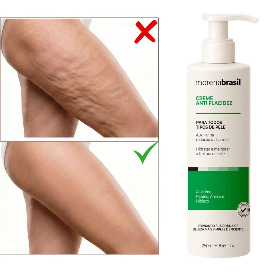 Creme Anti Flacidez Morena Brasil – Diga Adeus à Flacidez na Barriga, Coxas e Braços - Pepino - Visão 1