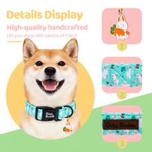 Bobo Rainbow Dog Collars Easter White Rabbit Print Blue Pet Collar Holiday Cute Adjustable Pendant Gift Collar With Quick Release Plastic Buckle For Dogs - Mint Green - View 3