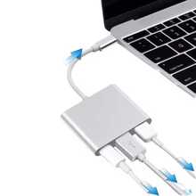 1 pieza Estación de acoplamiento portátil elegante 3 en 1 Unisex compatible con dispositivos múltiples, con transferencia de datos de alta velocidad USB-C 3.1, espejado HD 4K y carga rápida PD, compatible con series Apple, buques insignia y portátiles para escenarios de negocios, entretenimiento y juegos - Multicolor - Ver 3