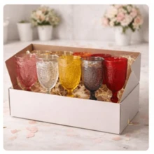 15/30 Pack 7oz Vintage Colorful Plastic Goblets, Reusable Wine, Champagne & Cocktail Cups, Shatterproof Multicolor Party Drinkware For Weddings, Celebrations & Events - 粉色 - 查看 2