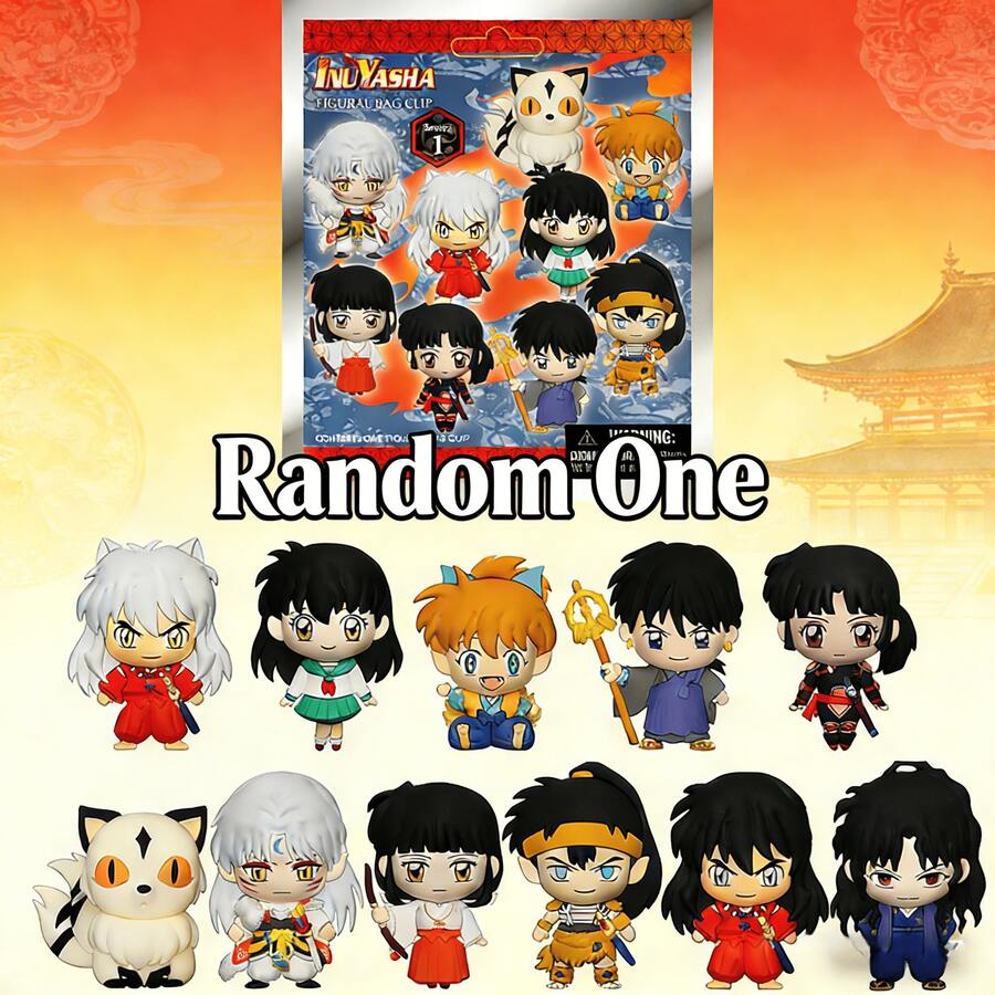 1pc Viz Media Official Anime Blind Box Keychain - Rare Collectible, Random Characters: Kagome, Shippo, Suitable For Holiday Parties, Winter Outfits, And Anime Fans Surprise - Multicolor - View 1