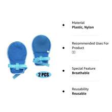 2 piezas Guantes de restricción - Mitones de restricción, azul, unisex, guante protector para prevenir rasguños, accesorios de cama de enfermería, guantes de antirrasguños y antipull para personas mayores - Multicolor - Ver 5