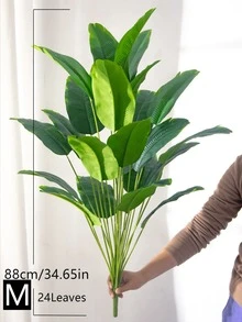 1 件塑料人造植物，人造叶枝，适用于婚礼、家居装饰、情人节、礼物 - 綠色 - 查看 12