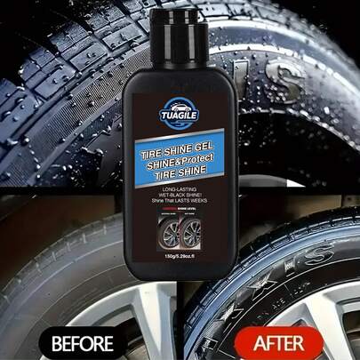Crema restauradora para neumáticos y plásticos - Brillo negro profundo para neumáticos, goma y piezas de plástico descoloridos | Restaura el color, repara grietas, previene el envejecimiento | Cera de renovación para el exterior del automóvil, protección duradera para ruedas y parachoques