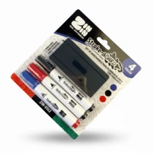 Marcador para pizarra blanca, disponible en varias especificaciones, color negro, marcador de agua, borrable. Ideal para oficina, estudio, enseñanza y uso doméstico. - 4 bolígrafos - Ver 9