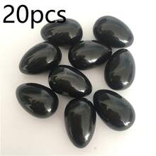5/10/20 件天然宝石蛋形石套装 – 黑色、绿色东陵玉、黄色翡翠、蓝点、乳白色迷你水晶 – 疗愈、便携宝石和冥想礼品 - 彩色 - 查看 23