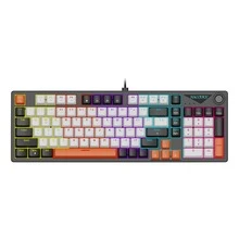 AJAZZ NK98 98-Key Wired Mechanical Keyboard, 3-Color Backlit Keycaps, Metal Knob, Floating Key Design, Blue/Red Switch Options, Full-Key Hot-Swappable, Includes Numeric Keypad - Official Authentic - View 10