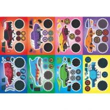 8/16/24/32 张怪兽卡车贴纸，多种图案可选，派对礼品，DIY 怪兽卡车，汽车主题装饰 - 彩色 - 查看 14