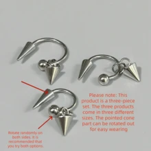 VKHK 3pcs/Set Punk Style Stainless Steel Earrings Set, Suit For Women And Men, Party/Gift - 3 Piece Earring Set - View 6