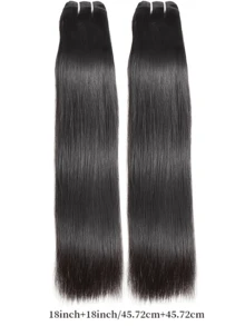 #613 # 1B Tóc thẳng tự nhiên, bó 2 lọn (18-30 inch), dệt đôi, phù hợp cho phụ nữ mọi chủng tộc, đa dạng kiểu tóc | Bó tóc thời trang | Tóc chất lượng cao - Nhiều màu - View 5