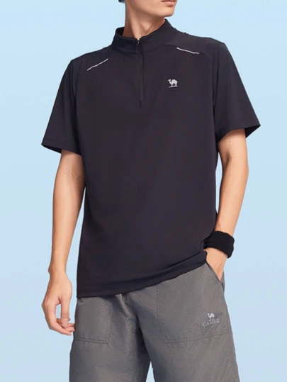 CAMEL CROWN Men's Outdoor Quick-Drying T-Shirt, Summer Thin, Breathable, Moisture-Wicking, Cooling, Sun Protection, Crew Neck Short-Sleeved T-Shirt