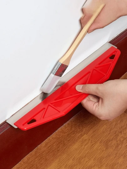 12英寸专业级加厚黄色油漆边缘修边器，符合人体工程学的手柄和边缘设计，塑料/金属材质，适用于精确的墙面边缘修整、壁纸切割和边角处理，是家庭和商业用途的理想之选，结构坚固。