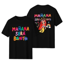 Singer Carol G Men's And Women's Short Sleeve Sportswear, Multicolor Morning Sera Bonito Printed T-Shirt, Y2K Hoodie, Men's Clothing, Summer Graphic T-Shirts For Men, Black Graphic T-Shirt, Funny T-Shirt - Back - View 7