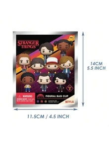 Netflix 1 Peça Caixa Surpresa Oficial Autorizada de Stranger Things, Pingente Ornamental 3D de Personagem, Inclui Eleven, Dustin, Demogorgon, Colecionáveis de Anime, Decoração de Mochila, Presente de Aniversário - Multicolorido - Visão 4