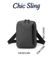 SHILAN 黑色防水斜挎胸包，多口袋轻便单肩包，日常通勤手机包，耐磨尼龙胸包，可调节肩带，旅行收纳小斜挎包 - 彩色 - 查看 8