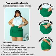Plus Size Shorts - Verde Bandeira - View 4