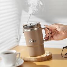 1个450/500毫升304不锈钢咖啡杯，带茶漏和折叠勺，双层保温，可盛装奶茶、咖啡、水，带手柄，防烫饮水杯，密封防漏，冷热水皆宜，适合学生和成人居家、学校、办公室、户外露营、野餐、旅行、返校等场合使用。 - 彩色 - 查看 16