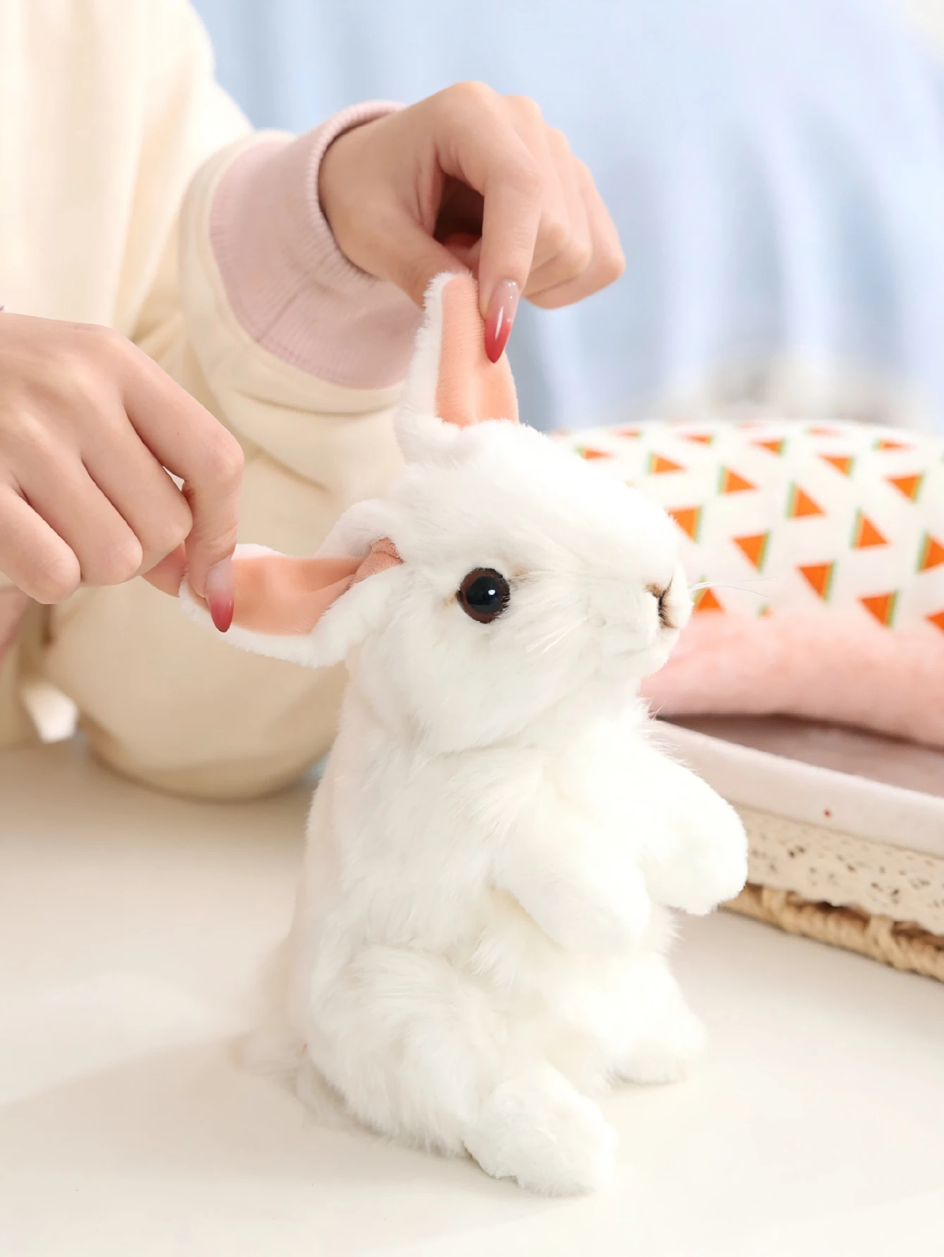 Đồ chơi thỏ nhồi bông sống động như thật, thỏ bông trang trí Giáng sinh và Phục sinh, đồ chơi cho người lớn và phụ nữ, quà tặng Ngày Valentine, thú nhồi bông hình thỏ mềm mại như thật, thú cưng nhồi bông dễ thương, quà sinh nhật. - Nhiều màu - Xem 1