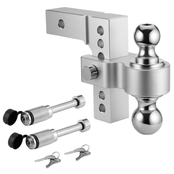 2" Receiver 6" Drop/Rise Adjustable Tow Hitch Dual Ball Mount Trailer 18500 Lb