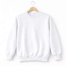 Men's Crew Neck Fleece Sweatshirt, Thick Winter Coat, Cotton - 白色 - 查看 12