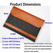 FIORIA Double-Layer Laptop Sleeve For MacBook Air/Pro, Horizontal Flip-Cover Design, Distressed Leather Texture, Double Magnetic Closure, Made Of Microfiber And Felt Material, Comfortable To The Touch And Portable. - Mint Green - View 9