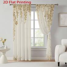 2pcs Spring Sheer Curtains, Elegant Floral Patterns, Home Decor Window Screens - Pole Pocket Sheer Curtains, Suitable For Living Rooms, Bedrooms, Kitchens Or Dining Rooms, All Season Use - Multicolor - View 6