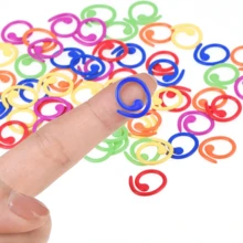 20/50/100pcs Multi-Color Metal Spiral Stitch Markers, Open Metal Stitch Markers Crochet Stitch Markers With Storage Box, For Crochet Garment Marking, DIY Craft Projects, Sewing Thread Needle Knitting Stitch Tracking Markers - Dark - View 8