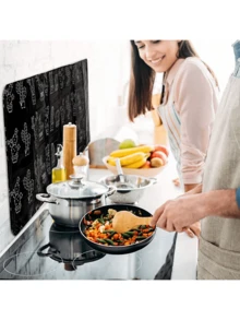 1/2pcs, Kitchen Oil Splash Guard, High-Temperature Resistant Stove Splash Guard For Cooking And Frying, Kitchen Supplies, Cooking Tools - Multicolor - View 8