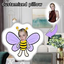 Customized Photo Monkey Pillow, Personalized Cute Face Cushion, Soft & Comfortable Knitted Polyester Fabric, Suitable For Bedroom, Sofa Decor, Birthday, New Year, Valentine's Day Gift, Fits All Ages - Custom Pillow 4 - View 14