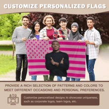 Football Star Kylian French Mbappe Flag Wall Hanging Banner USA Flag 3X5 Ft Funny Banner Polyester With Brass Grommets,Funny Flag Decorations,Flag For Room, Dorm, Outdoor - Pink - View 5