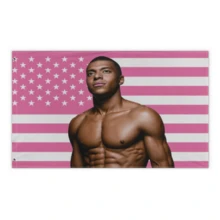 Football Star Kylian French Mbappe Flag Wall Hanging Banner USA Flag 3X5 Ft Funny Banner Polyester With Brass Grommets,Funny Flag Decorations,Flag For Room, Dorm, Outdoor - Pink - View 1