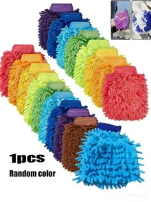 1/5 szt. Premium Soft Chenille Car Wash Gloves – Dwustronne, pluszowe rękawice z mikrofibry, odporne na zarysowania, odpowiednie do mycia samochodów, detailingu, ciężarówek, łodzi | Wysokiej jakości akcesoria do czyszczenia samochodów, artykuły do myjni samochodowych - losowy kolor - Zobacz 7