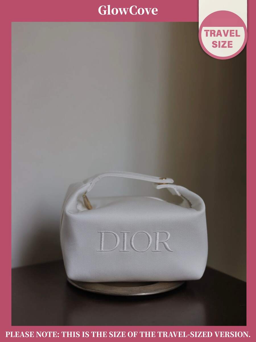 Christian Dior Materiel Off-White Canvas Tote Makeup Bag​,Premium Toiletry Bag​,Chic Girl's Makeup Bag​, Cosmetic Bag - Baby Pink - View 1