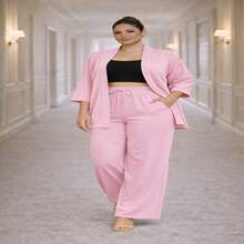 Conjunto Virtuosa Sofisticado – Estilo e Modernidade Tecido na amassa CORES NOVAS, ainda mais lindas e atuais para você arrasar em qualquer estação. - Rosa Bebê - Visão 1