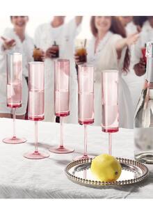 1/5pcs 6oz Reusable Plastic Champagne Flutes, Insulated Acrylic Wine Glasses, Shatterproof Cocktail Cups For Christmas Party, Wedding, Birthday, Anniversary, Home And Bar Use - Multicolor - View 7