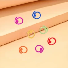 20/50/100pcs Multi-Color Metal Spiral Stitch Markers, Open Metal Stitch Markers Crochet Stitch Markers With Storage Box, For Crochet Garment Marking, DIY Craft Projects, Sewing Thread Needle Knitting Stitch Tracking Markers - Dark - View 9