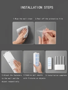 Plastic Power Strip Holder With Self-Adhesive Detachable Router Bracket, Suitable For Men And Women, No Drilling Outlet Organizer Rack, Applicable For Home And Office, Invisible Hanging Bracket, Suitable For Bedding, Bedside, Bed Frame, Room Essentials - Power Strip Fixing - View 5