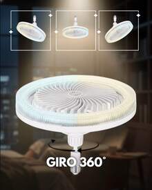 DOSYU 2 Ventiladores de Techo Cubierta Transparente LED Socket E27 Dimeable Movible Rotación 360° Ideal para la Oficina, Hogar, Escuela, Abanico Ventilador, 5 Aspas 3 Temperaturas de Luz Ajustable Control Remoto como de Televisión Estereo Bocina - Blanco - Ver 5