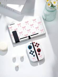 1个粉色蝴蝶结波点图案保护壳/透明闪光保护壳，兼容Switch 2/Switch NS/Switch OLED/Lite，Switch主机配件，全套包含收纳袋、卡槽底座，Switch玩家的最佳礼物 - 彩色 - 查看 19