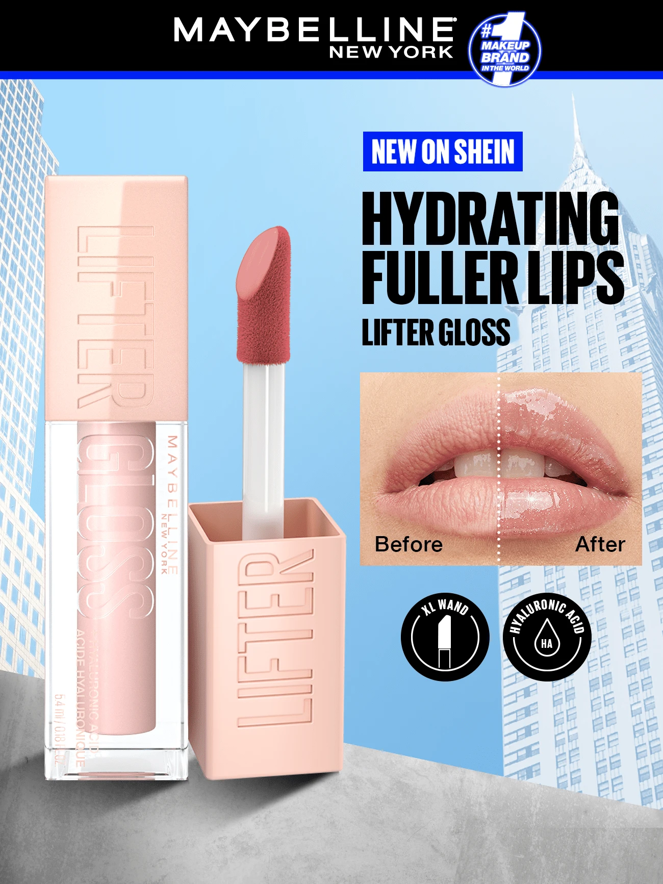 Maybelline Lifter Gloss,02 Ice,唇彩,保湿唇彩,美宝莲,0.18 盎司/5.4 毫升 - 唇彩,保湿,彩妆,十二生肖,唇油 - 冰 - 查看 1