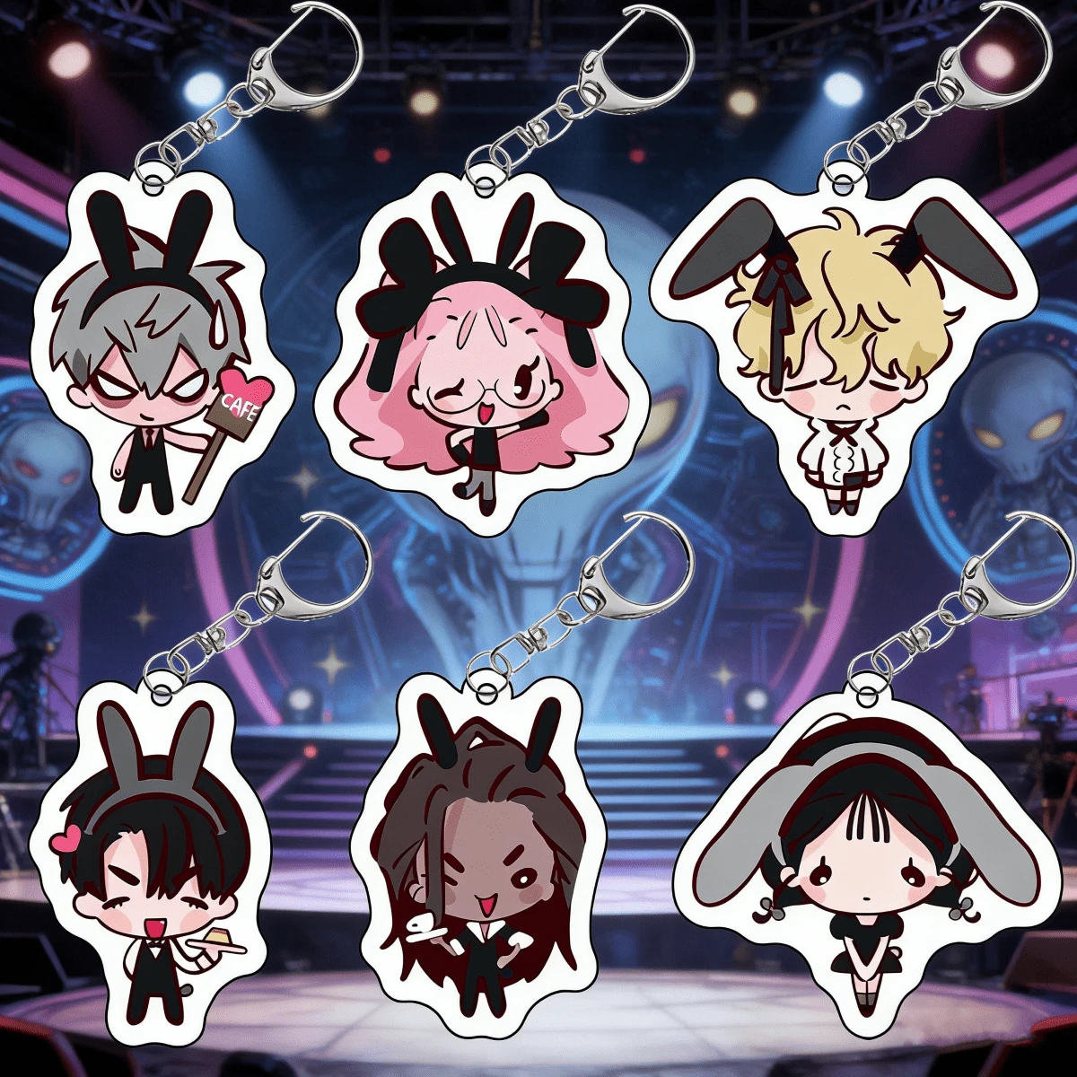 1个2026新款不规则亚克力双面钥匙扣，动漫周边精致挂件，史迪奇玩具，旅行玩具，课堂减压玩具，迷你小物，洗澡玩具，圣诞文具，压力球，生日礼物，圣诞礼物，万圣节礼物，完美礼物，纪念品 - 彩色 - 查看 1