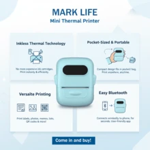 Marklife Máy in nhãn nhiệt không dây P50, máy in nhãn Bluetooth di động, có thể in nhãn tên, nhãn sản phẩm, nhãn địa chỉ và nhãn cảm ơn. Thích hợp cho học sinh, gia đình và sử dụng cá nhân. Tương thích với hệ điều hành Android, Apple và Windows. - Nhiều màu - Xem 11